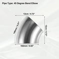 thumbnail image 3 of Unique Bargains 4 Pcs OD 4 Inch 45 Degree SS304 Stainless Steel Exhaust Elbow Pipe for Car Modified Exhaust System, 3 of 7