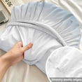 thumbnail image 4 of Twin XL Size Fitted Sheet Set - Blue White Ombre 2 Piece Bedding Sets 16" Deep Pocket Fitted Sheet with 1 Pillowcases, Modern Abstract Art Farmhouse Gradient Brushed Microfiber Hotel Bed Sheets, 4 of 9