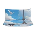 thumbnail image 3 of 3 Pcs Soft Bedding Set, Includes 1 Duvet Cover with Zipper And 2 Pillow,Shams Eiffel Tower Queen(90"×90"), 3 of 8