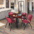 thumbnail image 3 of Regency 42 in Square Breakroom Table- Cherry Top, Black Legs, 4 M Stack Chairs- Burgundy, 3 of 8