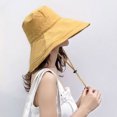 thumbnail image 4 of Hontri Sun Hat on Sale, Women's Japanese Foldable Solid Color Leides Fisherman Hat Elegant Beach Hat Beach Hat Yellow, 4 of 9