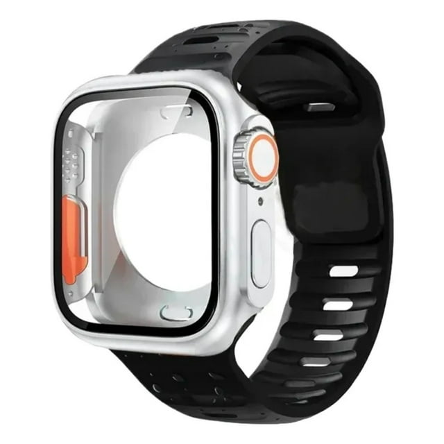Correa de Silicona Deportiva con Case 360 de Vidrio Templado para Apple Watch