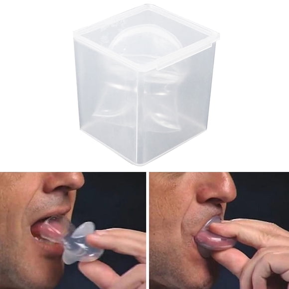 LPSSTORE Silicone Anti Snore Tongue Retaining Device with Case Stop Snoring Breathing Sleep Aid Tool