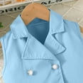 thumbnail image 5 of XXWXYD Girls 2 Piece Outfits Double Breaste𝖽 Lapel Collar Suit Vest and Pleated Wide Leg Pants Sets for Kids 2-9 Years Toddler Girl Vacation Outfits, 5 of 7