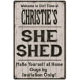 thumbnail image 1 of CHRISTIE'S She Shed Sign Lady Cave Sign Gift 16 x 24 Matte Finish Metal 116240082434, 1 of 1