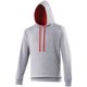 thumbnail image 1 of Awdis - Sudadera con capucha Modelo Varsity - Correr/Fitness/Gym/Deporte (Gris jaspeado/ Rojo fire), 1 of 2