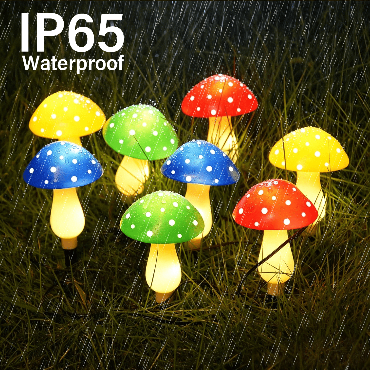 12-Pack Solar Mushroom Lights for Garden Decor, 8 Modes Waterproof Outdoor Garden Mushroom Lamp, Multi-Colored Solar LED Fairy Lights for Christmas Halloween Yard Lawn