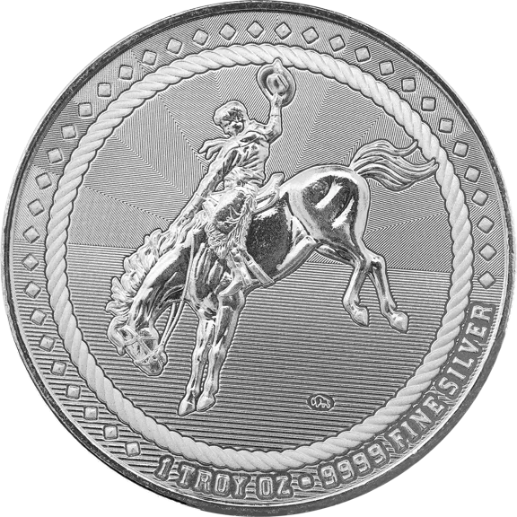 1 oz Cowboy Silver Round .9999 Silver Bullion Round
