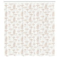 thumbnail image 3 of Ambesonne Mushroom Shower Curtain, Sketch Mushrooms Artwork, 69"Wx70"L, Ecru White, 3 of 3