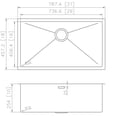 thumbnail image 2 of 31-in. W CSA Approved Chrome Kitchen Sink With Stainless Steel Finish And 18 Gauge, 2 of 2