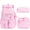 Pink Bow, variant on 3-Piece Kawaii Backpack with Lunch Box & Pencil Case - Lightweigt Waterproof Daypacks Travel Bookbag, Heart Leopard