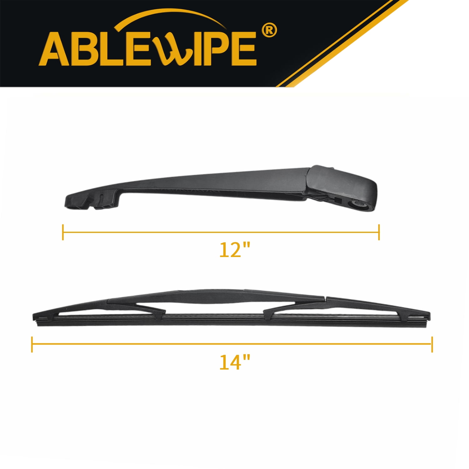 ABLEWIPE Windshield Wiper Blades Replacement for Honda CR-V 2007-2011, Quality Front Rear Wiper Blade with Rear Arm, 26"+16"+14"+12" (Set of 4),Y06W7P6W