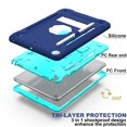 thumbnail image 3 of Dteck iPad 10.2 Case with Screen Protector, iPad 8th Generation Case, iPad 7th Generation Case, Heavy Duty 3-Layer Hybrid Rugged Shockproof High Impact Case with Kickstand, Navy/Mint, 3 of 7