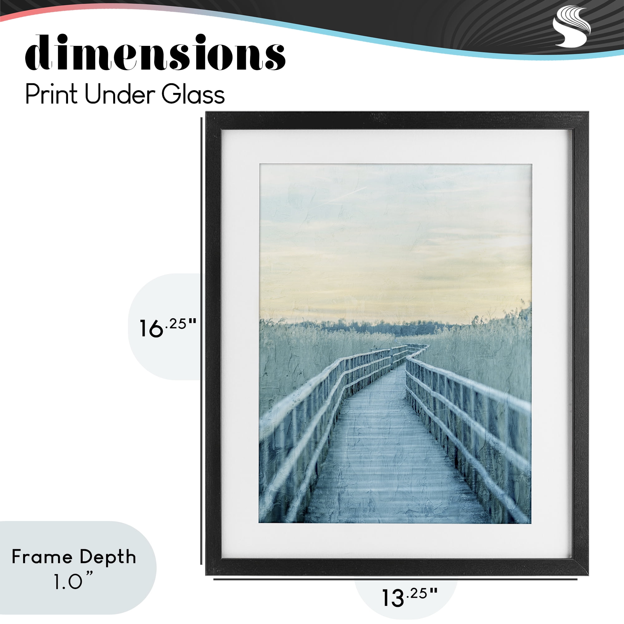 Stupell Industries Wooden Pier Boardwalk Black Framed Print Under Glass, design by Kim Allen