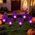 thumbnail image 4 of AZXY Solar Skeleton Hand Stake Lights Halloween Decorations, Halloween Yard Decor Halloween Outdoor Decor, Halloween Decor for Lawn Path Front Porch Party, Light Up Spooky Yard Ornament Supplies, 4 of 6