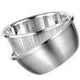 thumbnail image 3 of Stainless Steel Vegetable Strainer Bowl for Home Use Multifunction Kitchen Accessory 7.8 Inches, 3 of 4