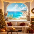 thumbnail image 3 of Ocean Waves Picturesque with Stone Archway Creates Window, Mystical Fantasy for Space Lovers, Galaxy Room Decor, Mother'S Day Gift, Tapestry Wall Hanging for Bedroom and Dorm, 3 of 7