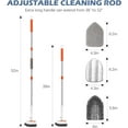 thumbnail image 2 of Tile Tub Scrubber Brush 3-in-1 Shower with 52-inch Adjustable Long Handle Cleaner and 3 Detachable Replacement Heads for Cleaning Bathroom Kitchen Walls, 2 of 4