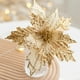 thumbnail image 5 of Flores para árbol de Navidad en color champán, burdeos y dorado | Palitos florales decorativos de tela 3D hechos a mano para decoración de bodas, fiestas y hogar, 5 of 6