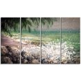 thumbnail image 2 of Designart PT9985-271 Rivage Rocheux avec Vagues Blanches, Grande Impression sur Toile (4 Pcs), 48 Pouces x 28 Pouces, 2 of 3