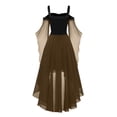 thumbnail image 5 of Dsscvnef Robe de Cour pour Femmes Robes pour Femmes Grande Taille Mode Style Gothique Robe Midi Croset Manches Longues Évasées Robe Longueur Irrégulière Blouse Courte Robe Corset Grande Taille Manches Longues Gothique D, 5 of 5