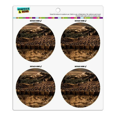 

Labyrinth Hedge Maze Goblin City Refrigerator Fridge Locker Vinyl Circle Magnet Set