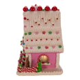 thumbnail image 5 of Kurt Adler 10-Inch Pink Battery-Operated Candy LED Gingerbread House Table Piece, 5 of 5
