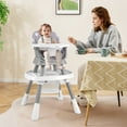thumbnail image 2 of Gymax 16-in-1 Baby High Chair w/ Activity Center Booster Seat Building Block Table Gray, 2 of 10