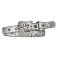 thumbnail image 3 of Cinturón de mujer con diamantes de imitación y hebilla de metal moderno, brillante, decorativo, Y2K. Plata, 3 of 9