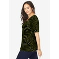 thumbnail image 4 of Jessica London Women's Plus Size Stretch Cotton Square Neck Tee, 4 of 6