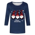 thumbnail image 5 of Weiqiqre Winter Clothing for Women 3/4 Length Sleeve Crew Neck Blouses Dressy Casual Summer T Shirts Loose Fit Chirstmas Clothes, 5 of 5