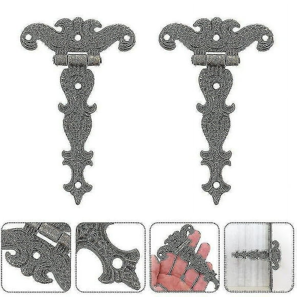 (4 Pcs, Bronzed) Vintage Hinges Rustproof Zinc Alloy Light Duty Shed Hinge Gate Strap Hinge