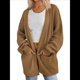 thumbnail image 3 of Cárdigan Extragrande de Punto Suave para Mujer con Bolsillos Camello L, 3 of 7