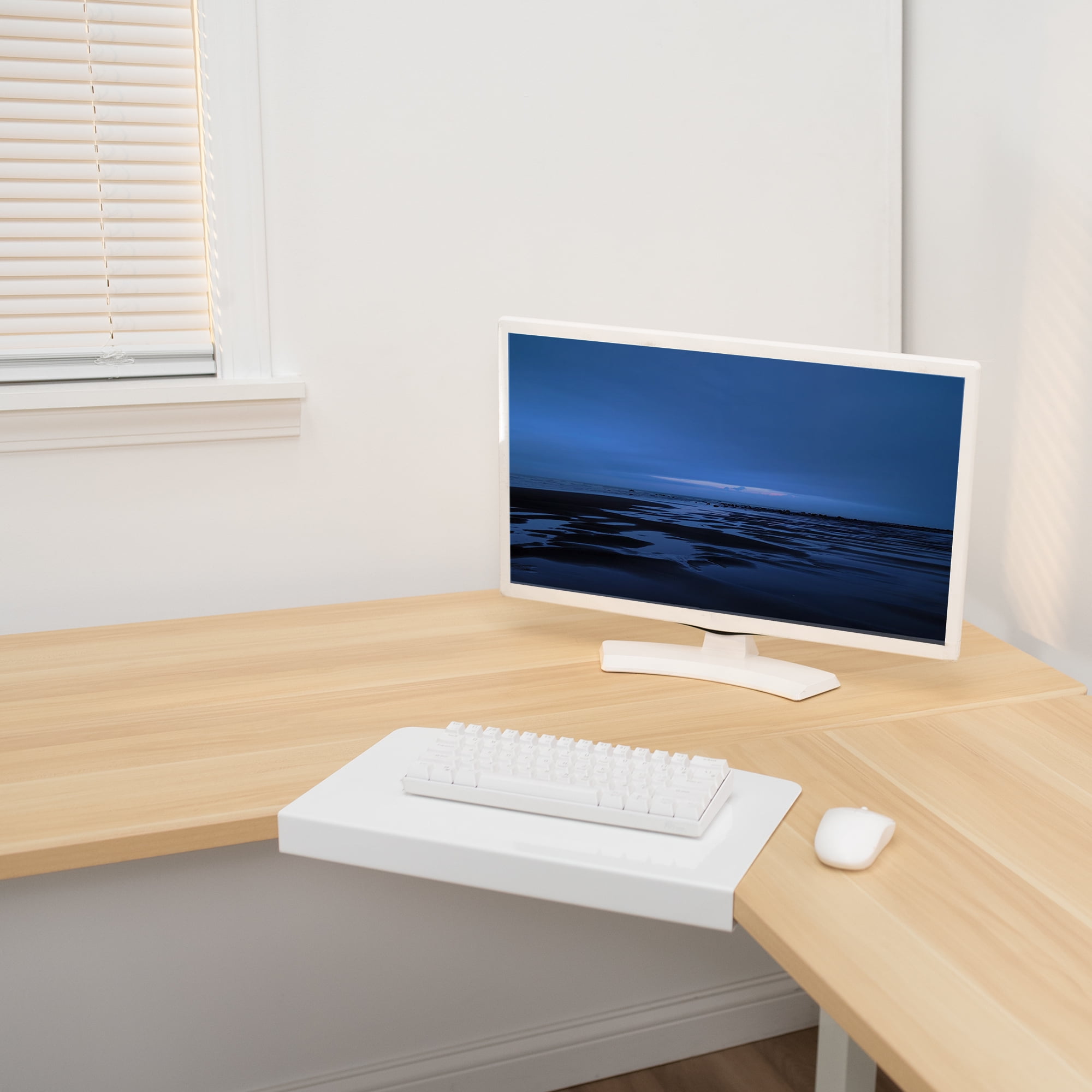 Buy VIVO White Steel L Desk Connector for Bridge Corner, Fits Keyboard