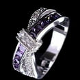 thumbnail image 4 of Bluelans Women's Purple Ring Zircon Wedding Bague Jewelry-Purple 8*, 4 of 6