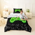 thumbnail image 4 of jejeloiu Games Console Lover Twin Comforter Sets,Pixel Miner Grid Bedding Set For Camepad Gamer Reversible 2-Piece, 4 of 7