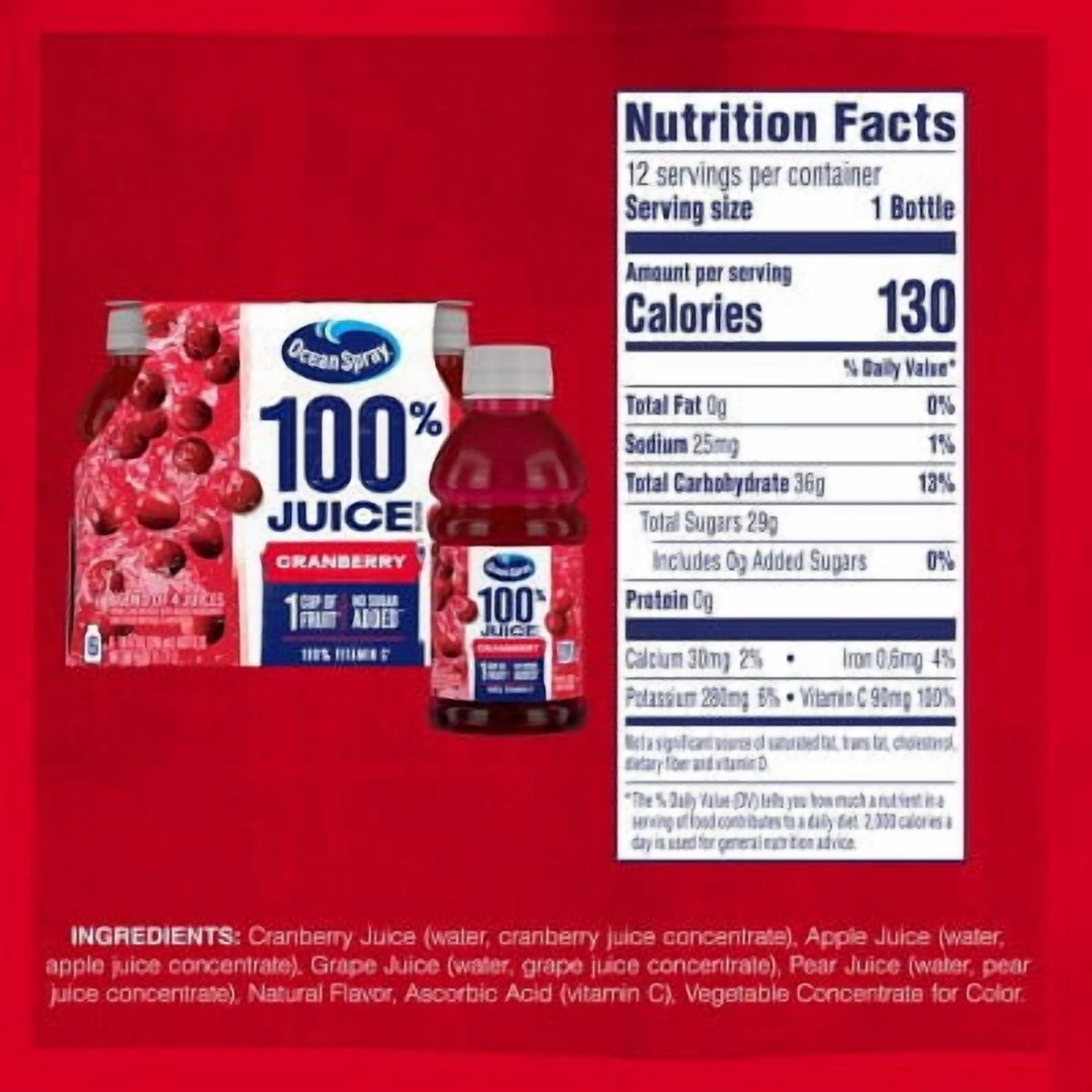 Ocean Spray Cranberry 100% Mixed Juice - 6pk/10 fl oz Bottles