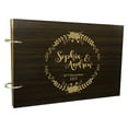 thumbnail image 1 of Custom Floral Wood Engraved Bride & Groom Advice Book Personalized Wedding Sign In Guest Book, 1 of 2