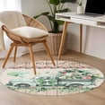 thumbnail image 5 of Eucalyptus Trucks 3ft Area Rug, Spring Rustic Floral Wooden Burlap Washable Non-Slip Small Round Rugs for Entryway Bedroom Kitchen, Soft Circle Carpet for Dining Room, Playroom Nursery Rug, 5 of 9
