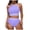 Purple, variant on S|opiago Women Sports Bra Bikini Color Block Bathing Suit Scoop Neck Swimsuit Athletic Crop Top for Teen Girls Hot Pink,L