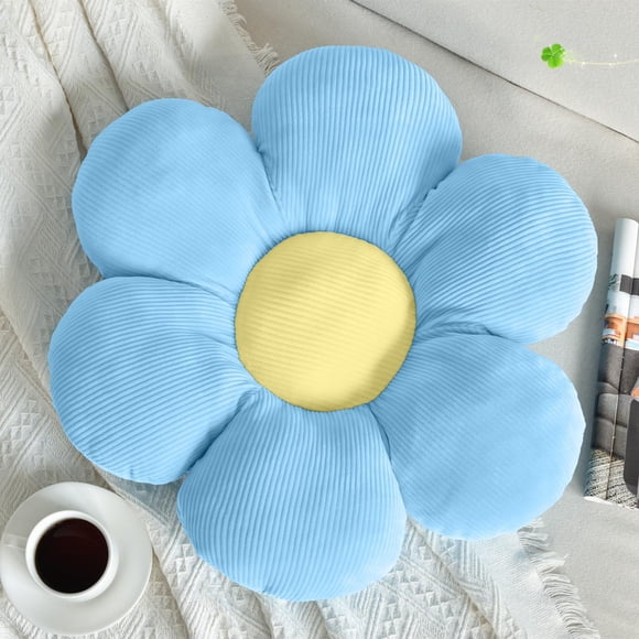 Vdoioe Almohada De Flores Almohada En Forma De Flor Cojín Para Asientos Flor Azul Almohada De Felpa Cojines De Piso Cojines De Asiento Decorativos Para El Hogar