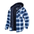 thumbnail image 1 of MAWCLOS Men's Flannel Hooded Coat Winter Plaid Jackets Sky Blue 4XL, 1 of 7