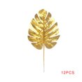 thumbnail image 1 of 12pcs Artificial Palm Leaves Home Kitchen Party Decorations Tropical Leaves Stems Gold Wedding Party Leaf, 1 of 7