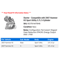 thumbnail image 2 of Starter - Compatible with 2007 Hummer H3 Sport Utility 3.7L 5-Cylinder, 2 of 2