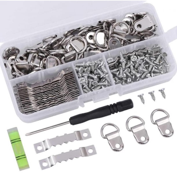 252 piezas de ganchos para colgar cuadros de pared, soporte para marcos de fotos, ganchos de metal para colgar cuadros, clip de pared para marcos de fotos, clavos para enmarcar fotos
