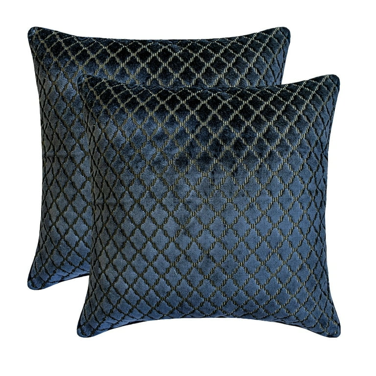 Navy Blue Textured Lattice Throw Pillow Navy Blue Textured Lattice Throw Pillow