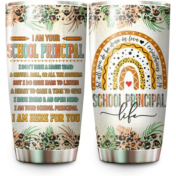 Principal Gifts For Women - School Principal Gifts Travel Coffee Mug, School Principal Life 20oz Tumbler, Best Gift for Principal Day, Teacher Appreciation Day, Christmas, Birthday