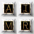thumbnail image 2 of Funda de almohada de mármol con letras doradas Funda de cojín de almohada de sofá 45 * 45 cm Abanopi R, 2 of 6