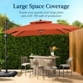 thumbnail image 4 of Best Choice Products 12x12ft 2-Tier Square Outdoor Solar LED Cantilever Umbrella w/ 360-Rotating Base   Rust, 4 of 8