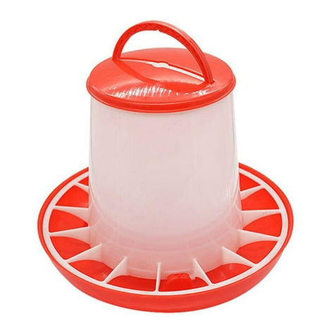 1.5kg Feeder Bucket Tool with Lid Handle for Chicken Hen Poultry Feeding Watering